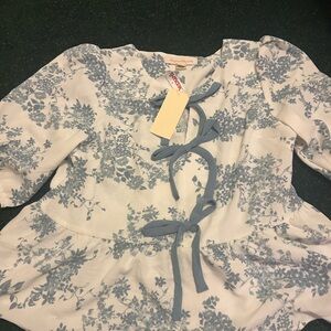 Monteau Blue Floral Women's Blouse